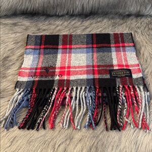 Pendleton Red and Gray Plaid Wool Fabric